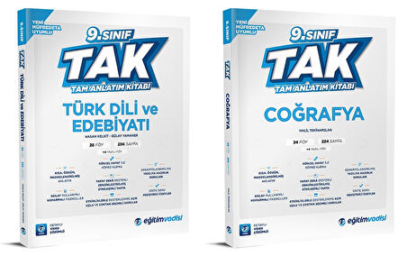 Eğitim Vadisi 2025 9. Sınıf Edebiyat + Coğrafya Tak Tam Anlatım Seti 2 Kitap