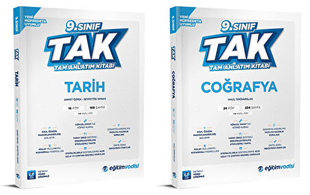 Eğitim Vadisi 2025 9. Sınıf Tarih + Coğrafya Tak Tam Anlatım Seti 2 Kitap