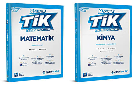 Eğitim Vadisi 2025 9. Sınıf Matematik + Kimya Tam İzleme Kitabı Seti 2 Kitap