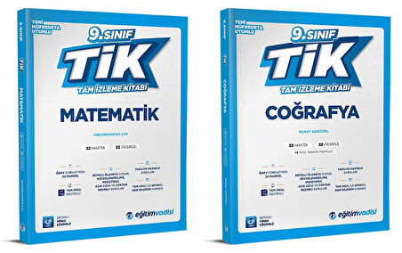 Eğitim Vadisi 2025 9. Sınıf Matematik + Coğrafya Tam İzleme Kitabı Seti 2 Kitap
