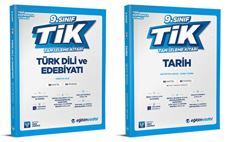Eğitim Vadisi 2025 9. Sınıf Edebiyat + Tarih Tam İzleme Kitabı Seti 2 Kitap