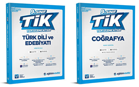 Eğitim Vadisi 2025 9. Sınıf Edebiyat + Coğrafya Tam İzleme Kitabı Seti 2 Kitap