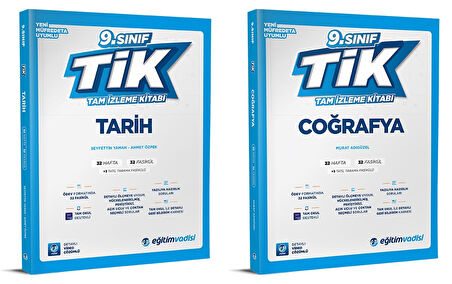 Eğitim Vadisi 2025 9. Sınıf Tarih + Coğrafya Tam İzleme Kitabı Seti 2 Kitap