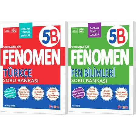 Fenomen Okul 2027 5. Sınıf Türkçe + Fen Bilimleri B Serisi Soru Bankası Seti 2 Kitap Maarif Model