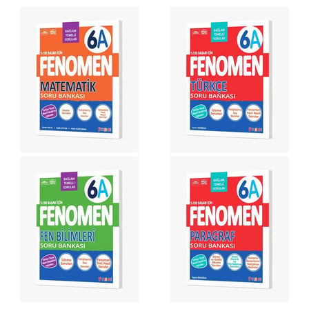 Fenomen Okul 2027 6. Sınıf Matematik + Türkçe + Fen Bilimleri + Paragraf A Serisi Soru Bankası Seti 4 Kitap Maarif Model