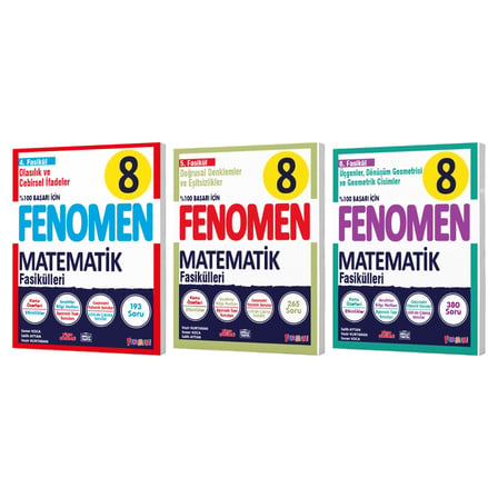 Fenomen Okul 2026 8. Sınıf Lgs Matematik 4. 5. 6. Fasikül Seti 3 Kitap 