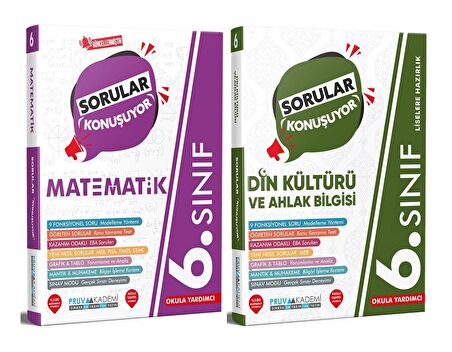 Pruva Akademi 6. Sınıf Matematik + Din Kültürü Sorular Konuşuyor Seti 2 Kitap 2023