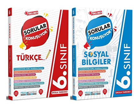 Pruva Akademi 6. Sınıf Türkçe + Sosyal Bilgiler Sorular Konuşuyor Seti 2 Kitap 2023