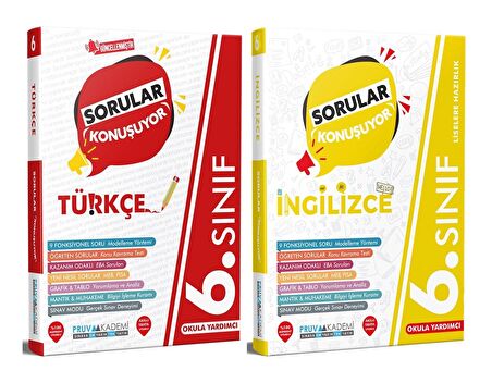 Pruva Akademi 6. Sınıf Türkçe + İngilizce Sorular Konuşuyor Seti 2 Kitap 2023
