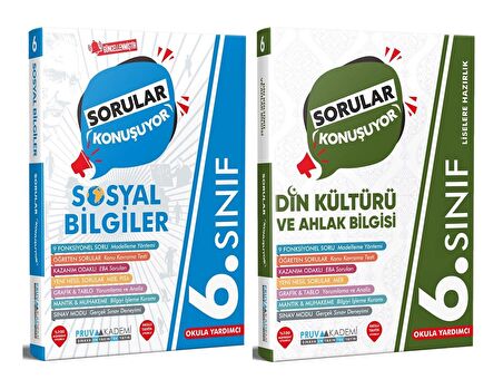 Pruva Akademi 6. Sınıf Sosyal Bilgiler + Din Kültürü Sorular Konuşuyor Seti 2 Kitap 2023