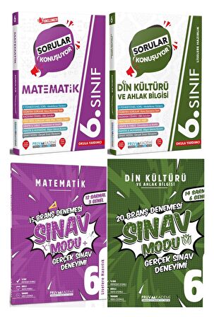 Pruva Akademi 6. Sınıf Matematik + Din Kültürü Sorular Konuşuyor + Deneme Seti 4 Kitap 2023