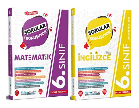 Pruva Akademi 6. Sınıf Matematik + İngilizce Sorular Konuşuyor Seti 2 Kitap 2023