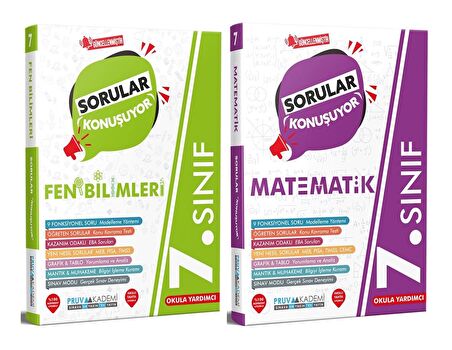 Pruva Akademi 7. Sınıf Matematik Fen Bilimleri Sorular Konuşuyor Seti 2023