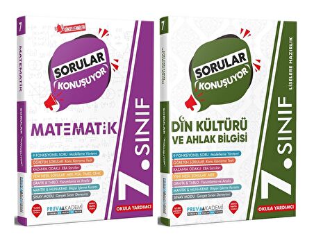 Pruva Akademi 7. Sınıf Matematik + Din Kültürü Sorular Konuşuyor Seti 2 Kitap 2023