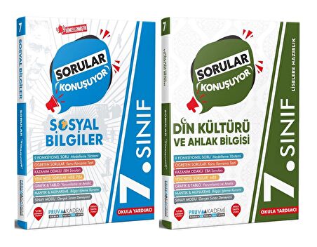 Pruva Akademi 7. Sınıf Sosyal Bilgiler + Din Kültürü Sorular Konuşuyor Seti 2 Kitap 2023