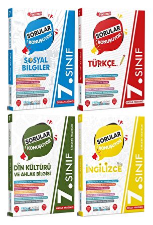 Pruva Akademi 7. Sınıf Sosyal + Türkçe + Din + İngilizce Soru Seti 4 Kitap 2023
