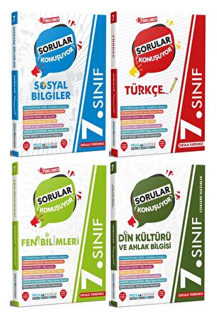 Pruva Akademi 7. Sınıf Sosyal + Türkçe + Fen + Din Soru Seti 4 Kitap 2023