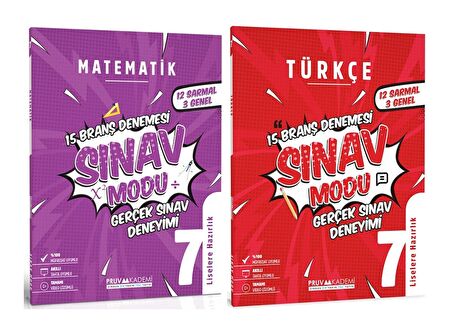 Pruva Akademi 7. Sınıf Matematik + Türkçe Sınav Modu Seti 2 Kitap 2023
