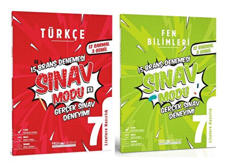 Pruva Akademi 7. Sınıf Türkçe + Fen Bilimleri Sınav Modu Seti 2 Kitap 2023