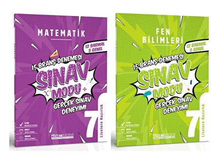 Pruva Akademi 7. Sınıf Matematik Fen Bilimleri Deneme Sınavı Seti 2023