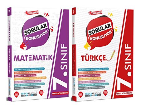 Pruva Akademi 7. Sınıf Matematik + Türkçe Sorular Konuşuyor Seti 2 Kitap 2023