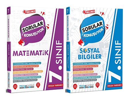Pruva Akademi 7. Sınıf Matematik + Sosyal Bilgiler Sorular Konuşuyor Seti 2 Kitap 2023