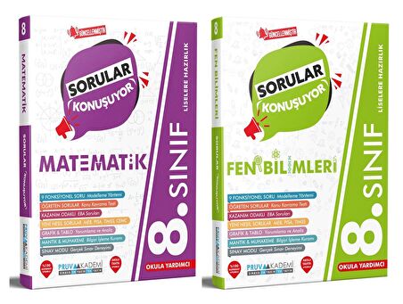 Pruva Akademi 8. Sınıf Matematik + Fen Bilimleri Sorular Konuşuyor Seti 2 Kitap 2023