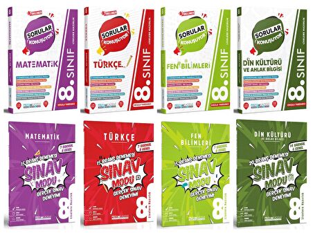 Pruva Akademi 8. Sınıf Matematik + Türkçe + Fen + Din Sorular Konuşuyor + Deneme Seti 8 Kitap 2023