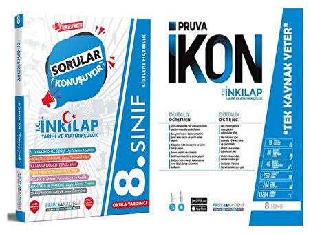 Pruva Akademi 8. Sınıf İnkılap Tarihi Soru + Defter Seti 2 Kitap 2023