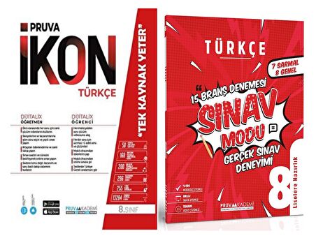 Pruva Akademi 8. Sınıf Türkçe Defter + Deneme Seti Seti 2 Kitap 2023