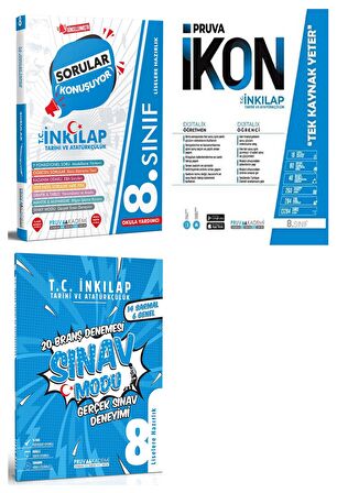 Pruva Akademi 8. Sınıf İnkılap Tarihi Soru + Defter + Deneme Seti 3 Kitap 2023