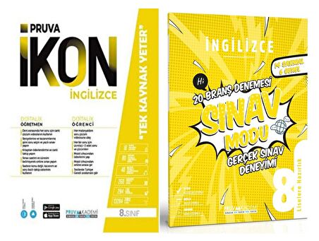 Pruva Akademi 8. Sınıf İngilizce Soru + Defter + Deneme Seti 3 Kitap 2023