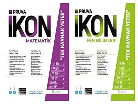 Pruva Akademi 8. Sınıf Matematik + Fen Bilimleri Defter Seti 2 Kitap 2023