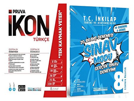 Pruva Akademi 8. Sınıf Türkçe + İnkılap Tarihi Defter Seti 2 Kitap 2023