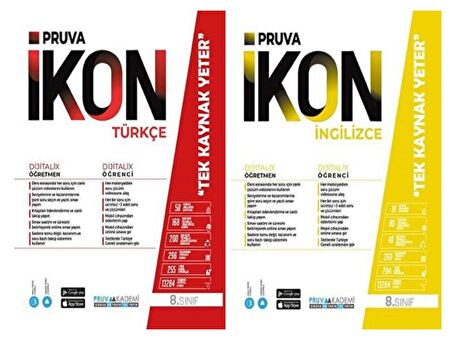 Pruva Akademi 8. Sınıf Türkçe + İngilizce Defter Seti 2 Kitap 2023