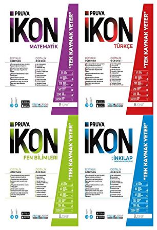 Pruva Akademi 8. Sınıf Matematik Türkçe Fen İnkılap Tarihi Defter Seti 4 Kitap 2023