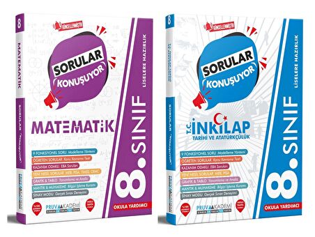 Pruva Akademi 8. Sınıf Matematik + İnkılap Sorular Konuşuyor Seti 2 Kitap 2023
