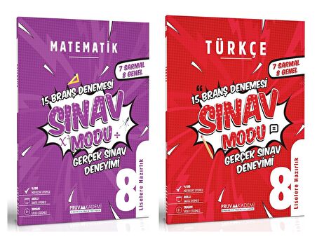 Pruva Akademi 8. Sınıf Matematik + Türkçe Deneme Seti 2 Kitap 2023