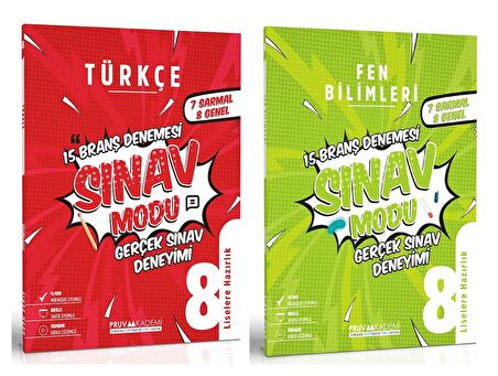 Pruva Akademi 8. Sınıf Türkçe + Fen Bilimleri Deneme Seti 2 Kitap 2023