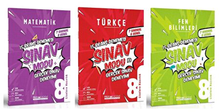 Pruva Akademi 8. Sınıf Matematik + Türkçe + Fen Deneme Seti 3 Kitap 2023