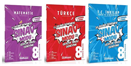 Pruva Akademi 8. Sınıf Matematik + Türkçe + İnkılap Tarihi Deneme Seti 3 Kitap 2023