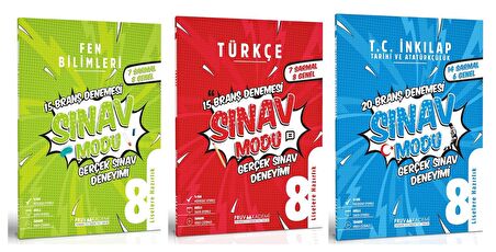 Pruva Akademi 8. Sınıf Fen Bilimleri + Türkçe + İnkılap Tarihi Deneme Seti 3 Kitap 2023