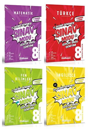 Pruva Akademi 8. Sınıf Matematik Türkçe Fen İngilizce Deneme Seti 4 Kitap 2023