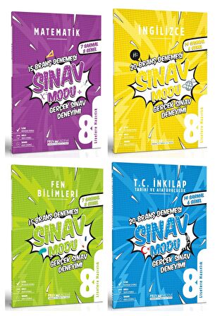Pruva Akademi 8. Sınıf Matematik İngilizce Fen İnkılap Tarihi Deneme Seti 4 Kitap 2023