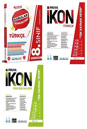 Pruva Akademi 8. Sınıf Türkçe + Fen Bilimleri Soru + Defter Seti 4 Kitap 2023