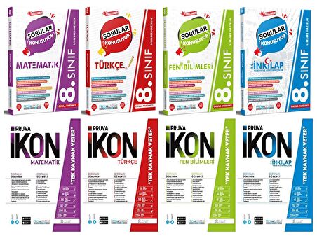 Pruva Akademi 8. Sınıf Matematik Türkçe Fen İnkılap Tarihi Soru + Defter Seti 8 Kitap 2023