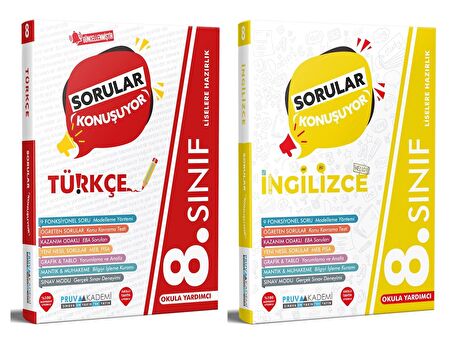 Pruva Akademi 8. Sınıf Türkçe + İngilizce Sorular Konuşuyor Seti 2 Kitap 2023