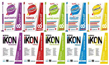 Pruva Akademi 8. Sınıf Matematik Türkçe Fen İnkılap Tarihi İngilizce Soru + Defter Seti 10 Kitap 2023