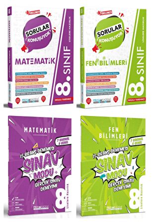 Pruva Akademi 8. Sınıf Matematik + Fen Bilimleri Soru + Deneme Seti 4 Kitap 2023