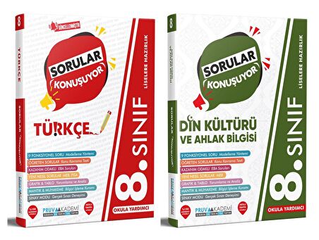 Pruva Akademi 8. Sınıf Türkçe + Din Kültürü Sorular Konuşuyor Seti 2 Kitap 2023